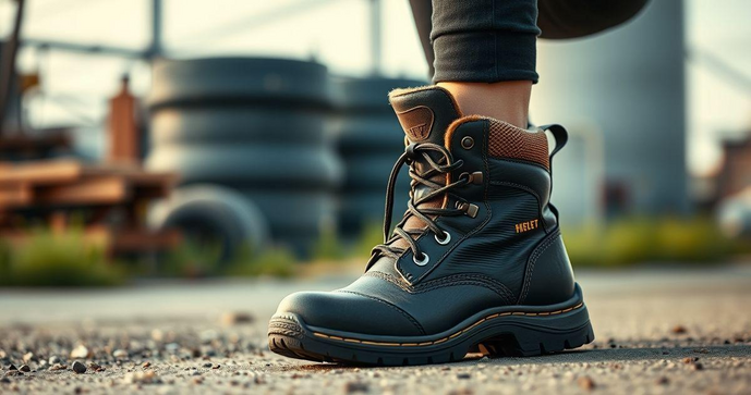 Bota feminina de seguran&ccedil;a ideal para prote&ccedil;&atilde;o e conforto no trabalho