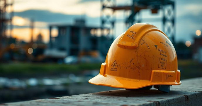 Capacete de obra essencial para seguran&ccedil;a no trabalho